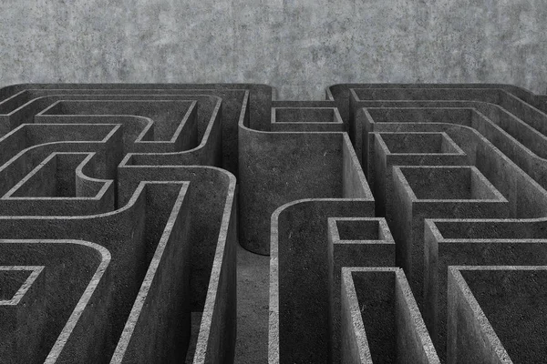 Betonwandlabyrinth Ohne Sichtbaren Ausgang Konzept Der Wahl Und Herausforderung Wirtschaft — Stockfoto