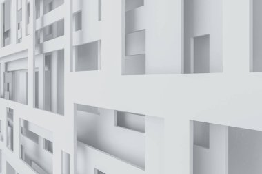 Soyut Beyaz geometrik desen zemin dik açı rakamlı para kazandı. Bakış açısı. Pazarlama ve reklam sanat kavramı. 3D render alay