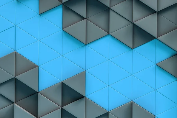 Fondo Azulejos Triangulares Abstractos Azulejos Grises Azules Concepto Diseño Marketing — Foto de Stock