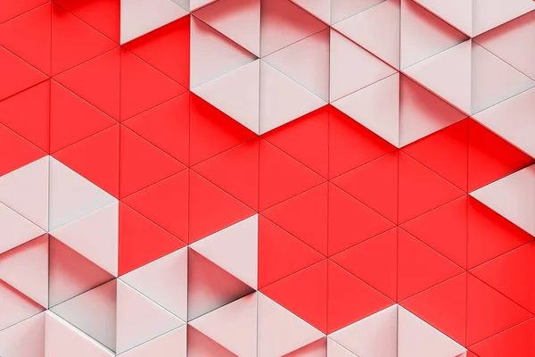 抽象的な三角形は 背景を並べて表示します 赤と白のタイル デザインとマーケティングの概念 レンダリングをモックアップします — ストック写真