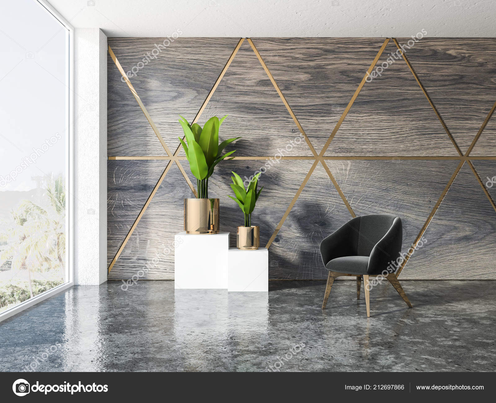 Patrón Triangular Interior Del Vestíbulo Madera Oro Con Piso Gris — Foto de  stock #212697866 © denisismagilov, image size:1600x1300