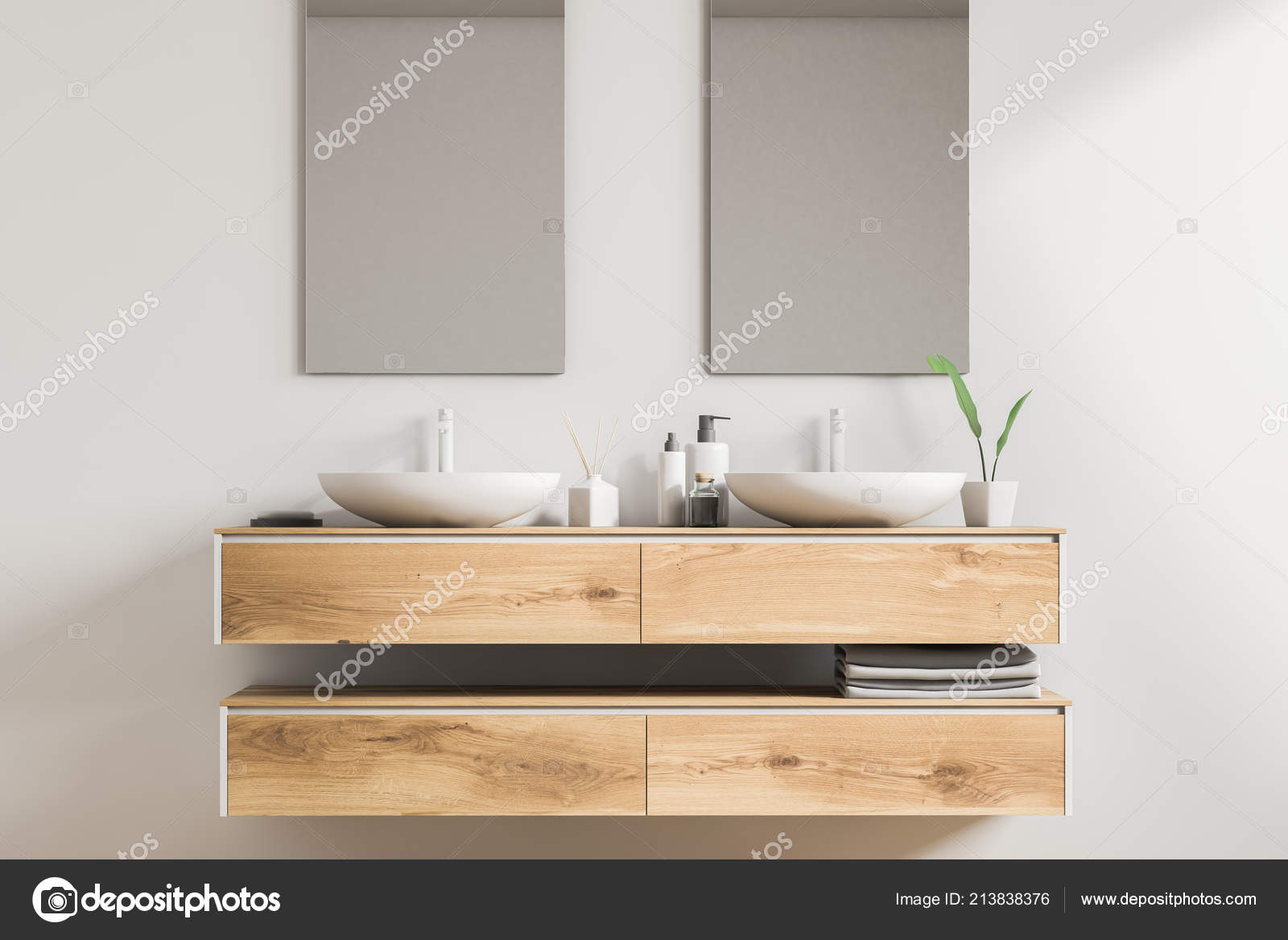 White Double Sink Standing Wooden, Wooden Vanity Unit Sink