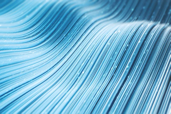 抽象波浪在蓝色表面背景 艺术的概念 创造力和想象力 渲染复制空间 — 图库照片