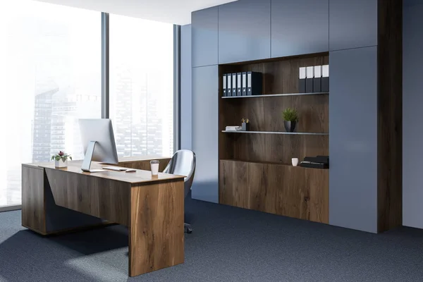 Ecke Des Modernen Manager Office Interieurs Mit Einem Teppich Boden — Stockfoto