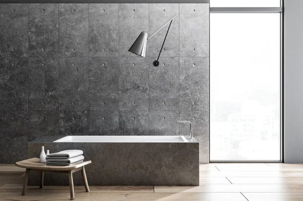 콘크리트 욕조와 테이블 스타일 인테리어 렌더링 — 스톡 사진