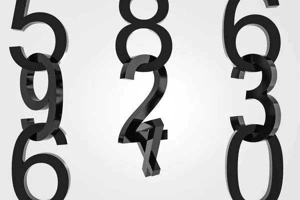 Vertical Rows Big Black Numbers White Background Concept Math Arithmetics — Stock Photo, Image