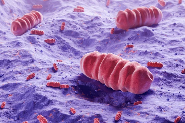 つの大きなピンク紫色の背景上の微生物 健康と病気の概念 レンダリング — ストック写真