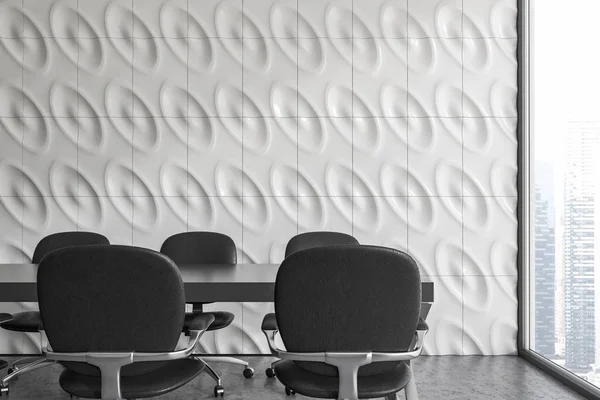 Κοντινό Πλάνο Του Σύγχρονου Γραφείου Αίθουσα Συσκέψεων Λευκό Γεωμετρικό Μοτίβο — Φωτογραφία Αρχείου