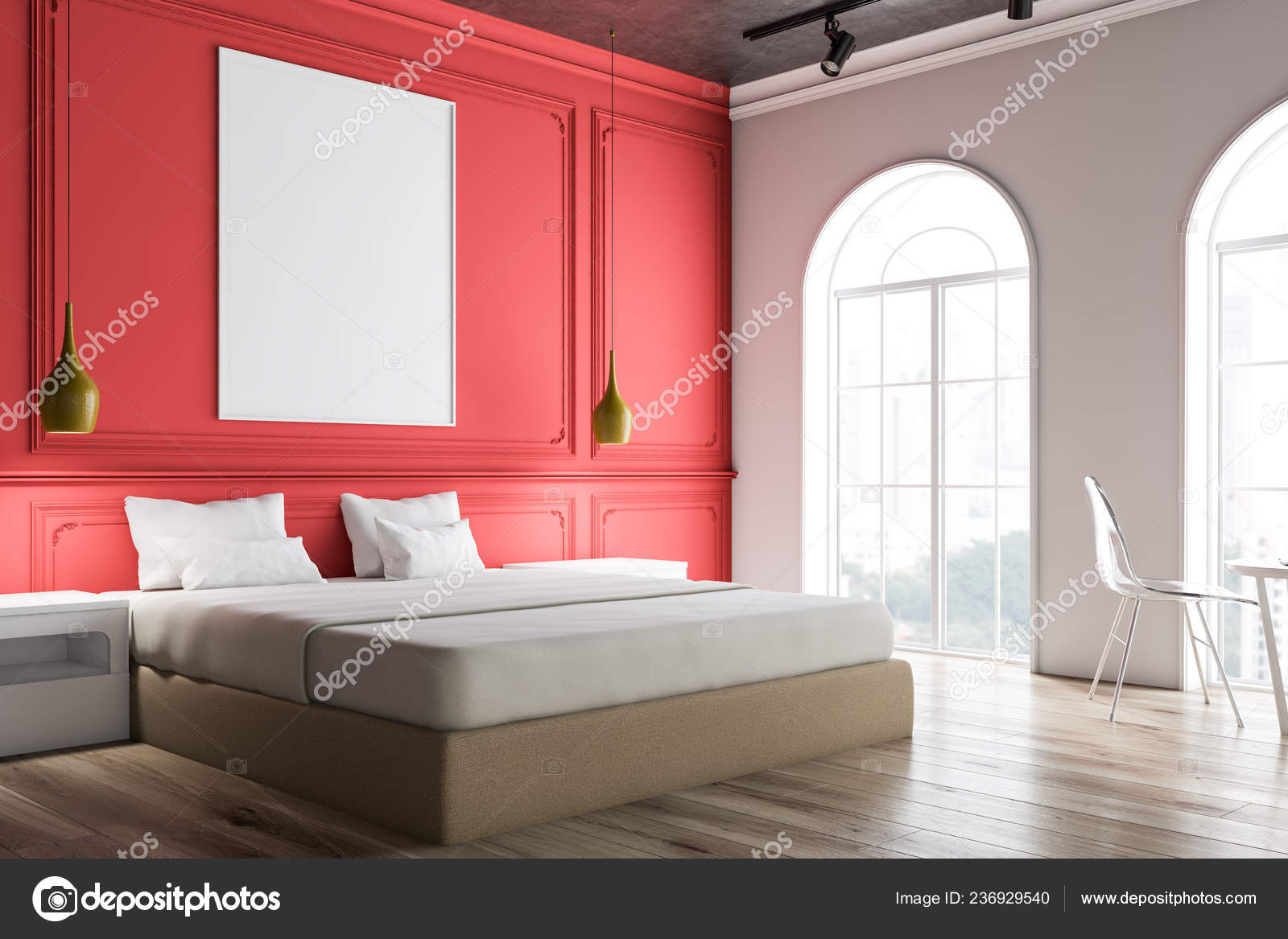 Red And White Bedrooms Designs Corner Master Bedroom Red