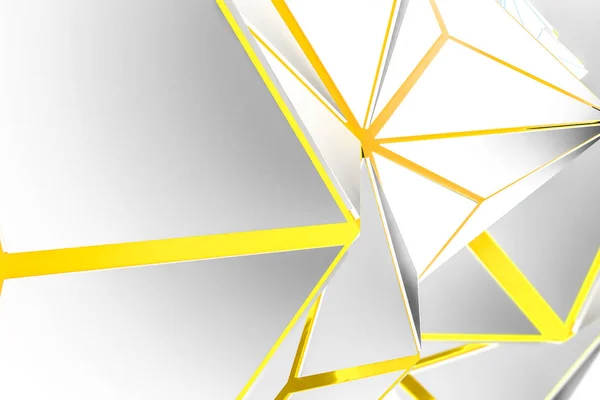 Abstracte Achtergrond Met Witte Gele Driehoekige Patroon Concept Van Creativiteit — Stockfoto