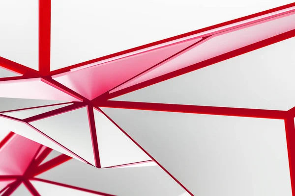 Абстрактный Фон Белым Красным Треугольным Узором Концепция Творчества Искусства Рендеринг — стоковое фото
