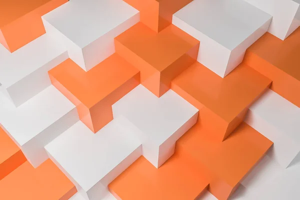 Abstrakt Bakgrund Gjord Vit Och Orange Kuber Begreppet Kreativitet Och — Stockfoto