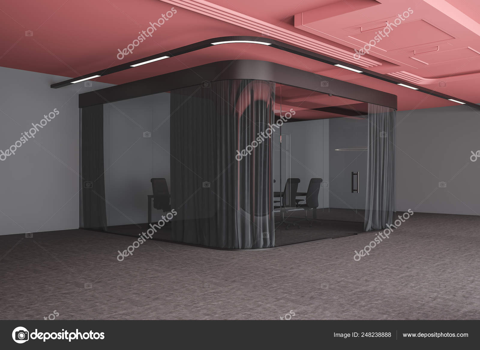 Black Office Meeting Room Corner Stock Photo C Denisismagilov