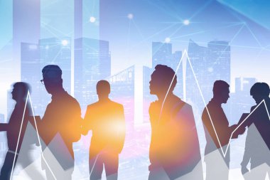 İşadamları mavi şehir, grafikler