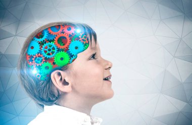 Sevimli küçük çocuk, cog beyin