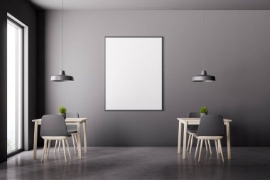 Çatı kafe iç posteri ile tablolar