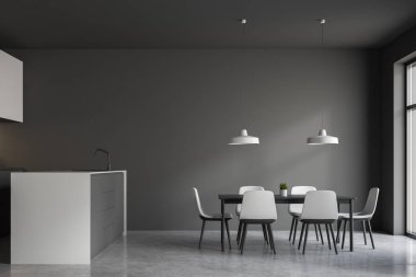 Gri mutfak ve barıyla