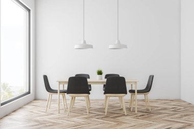 Beyaz yemek odası iç