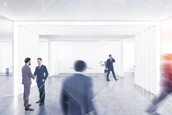 People in white manager office interior — Stock Photo, Image