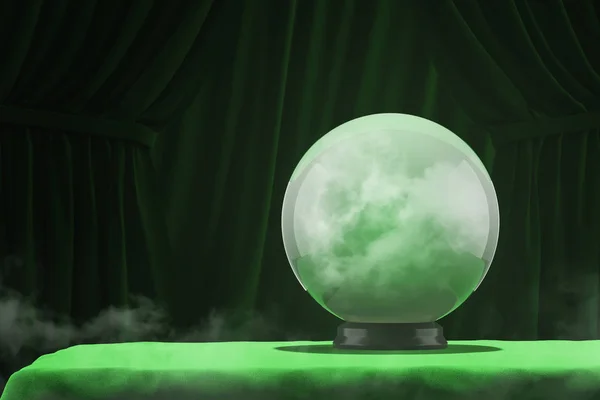 Magische bal op groene tafel — Stockfoto