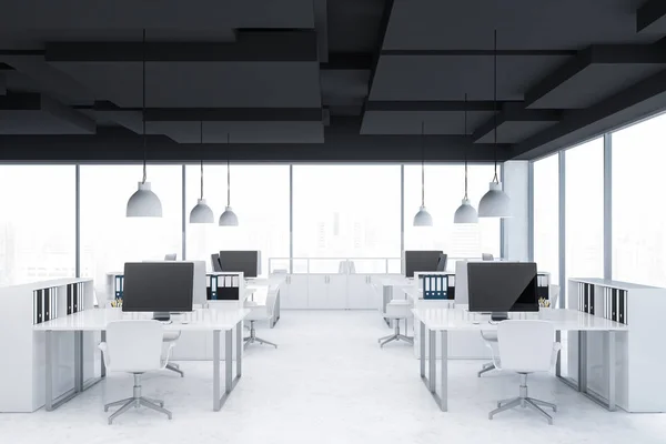 White panoramic office interior — Stock Photo, Image