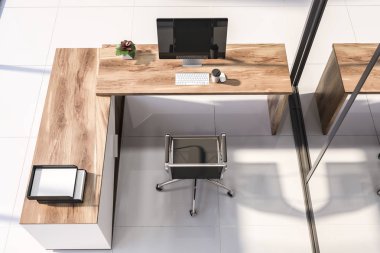 Müdür ofis iç Üstten Görünüm