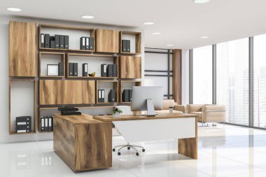 Beyaz şerit Yöneticisi office köşe kanepe ile