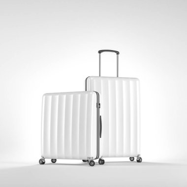 Beyaz üzerinde iki beyaz çanta