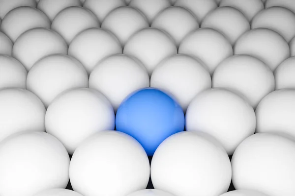 White balls background with blue ball — Stock Photo, Image
