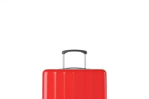 Valise rouge près sur blanc — Photo