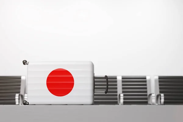 Suitcase with national flag of Japan — Stock Photo, Image