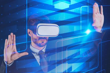 İşadamı vr gözlük el hareketi, arabirimi