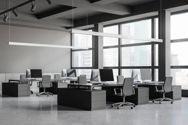 Loft grigio open space angolo ufficio — Foto Stock