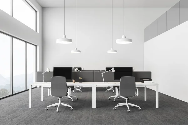 Loft white open space office interior — Stock Photo, Image