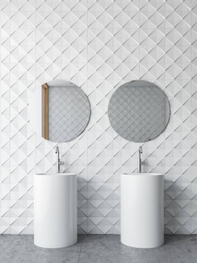 Beyaz karo banyo, Çift Kişilik yakın kadar lavabo
