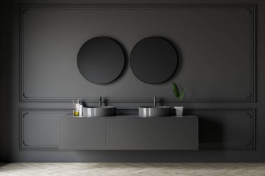 Banyo iç gri, çift lavabo