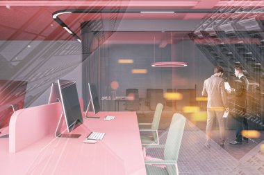 Açık alan ofis toplantı salonu ile iş adamları