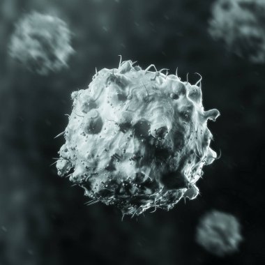 Büyük gri bakteri hücre arka plan bulanık üzerinde