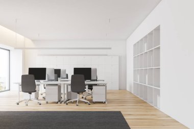 Açık alan ofis iç, halı beyaz