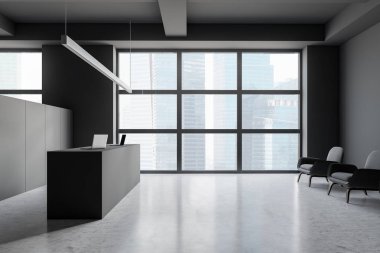 Ofis Resepsiyon alanı ve lounge yan görünüm