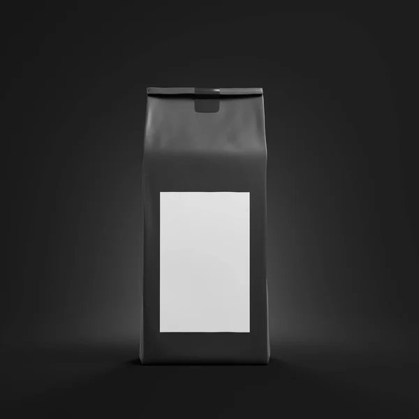 Paquete de té negro o bolsa de café con maqueta —  Fotos de Stock