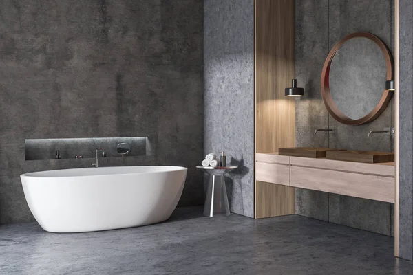 Beton banyo köşesi, küvet ve lavabo