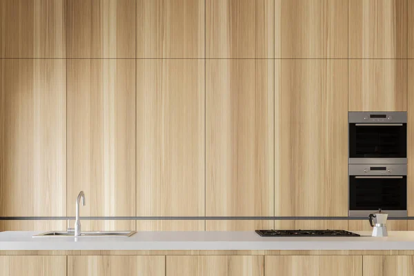 Κοντινό πλάνο countertop κουζινών ξύλινα — Φωτογραφία Αρχείου