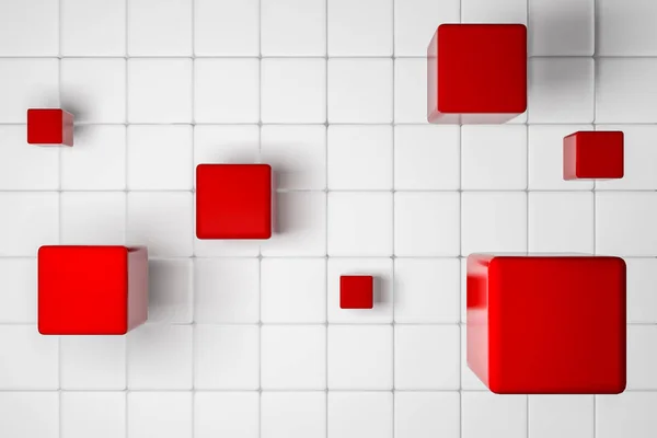 Abstract background with red cubes — Stock Photo, Image