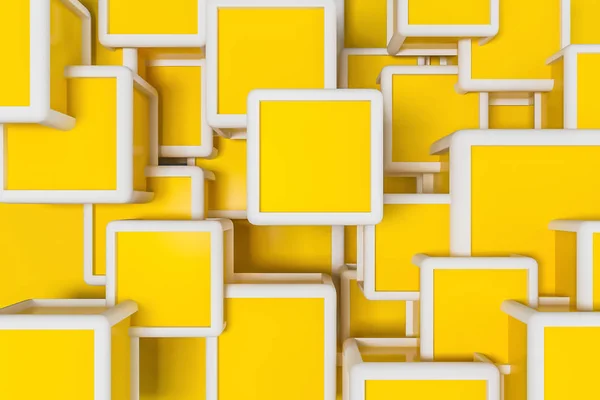 Vita och gula kuber bakgrund — Stockfoto