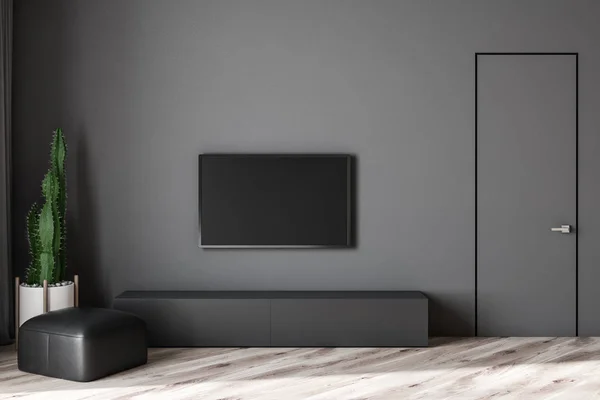 Graue Betonwand in einem modernen Wohnzimmer Sofa-Interieur. 3D-Darstellung. — Stockfoto