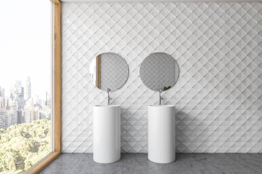 Karo banyo iç beyaz, çift lavabo