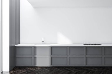 Modern tasarım mutfak iç pencere. 3D render.