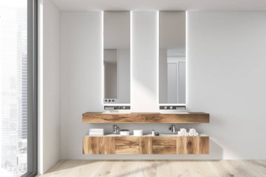 Banyo iç beyaz, çift lavabo