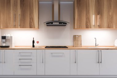 Modern tasarım mutfak iç pencere. 3D render.